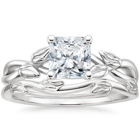 18K White Gold Budding Willow Ring with Winding Willow Ring