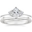 Platinum Tallula Three Stone Diamond Ring with Petite Comfort Fit Wedding Ring