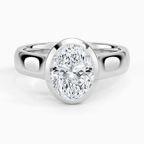 18K White Gold Luna 4mm Bezel Ring