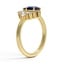 Pear Sapphire and Cluster Diamond Ring, smallside view
