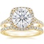 18KY Moissanite Joy Diamond Ring (1/3 ct. tw.) with Bliss Diamond Ring (1/5 ct. tw.), smalltop view