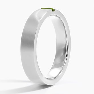 Apollo Green Tourmaline 4.5mm Wedding Ring in Platinum