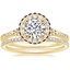 18K Yellow Gold Circa Diamond Ring with Sapphire Accents (1/3 ct. tw.) with Whisper Eternity Diamond Ring (1/4 ct. tw.)