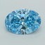 1.55 Ct. Fancy Vivid  Blue Oval Lab Grown Diamond