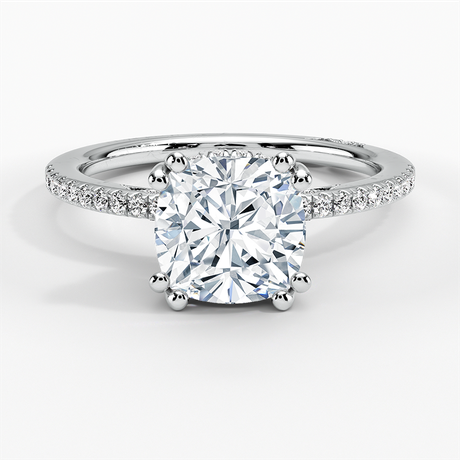 Classic Pave Diamond Engagement Setting with Hidden Accents