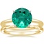 14K Yellow Gold Four-Prong Petite Comfort Fit Ring with Matte Hammered Petite Comfort Fit Wedding Ring