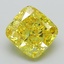 3.33 Ct. Fancy Vivid Yellow Cushion Lab Grown Diamond