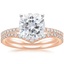 14KR Moissanite Ballad Diamond Ring (1/8 ct. tw.) with Flair Diamond Ring (1/6 ct. tw.), smalltop view