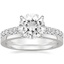 18KW Moissanite Sienna Diamond Ring (2/5 ct. tw.) with Petite Quattro Diamond Ring, smalltop view
