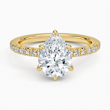 18K Yellow Gold Amelie Half Coverage Diamond Ring