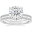 18KW Moissanite Demi Diamond Ring with Luxe Ballad Diamond Ring, smalltop view