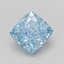 1.53 Ct. Fancy Vivid Blue Cushion Lab Grown Diamond