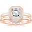 14K Rose Gold Blair Bezel Ring with Lunette Diamond Ring