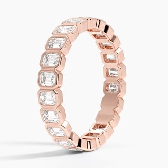 Bezel Emerald Cut Eternity Diamond Ring (1 1/2 ct. tw.) in 14K Rose Gold