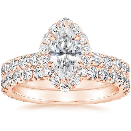 14K Rose Gold Luxe Sienna Halo Diamond Bridal Set (1 3/8 ct. tw.)