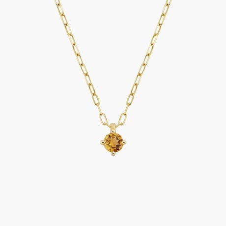 Citrine Paperclip Chain Pendant