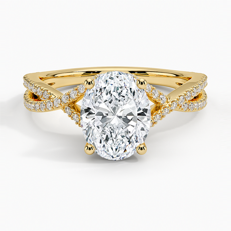 18K Yellow Gold Jacinta Twisting Split Shank Diamond Ring