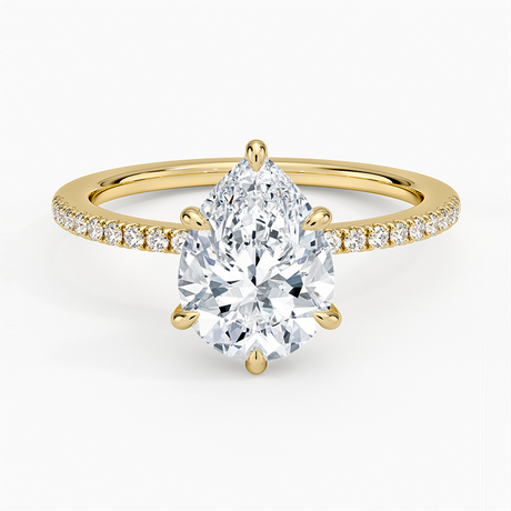 18K Yellow Gold Demi Half Coverage Diamond Ring (1/5 ct. tw.)