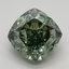 2.12 Ct. Fancy Vivid Green Cushion Lab Grown Diamond