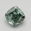 1.02 Ct. Fancy Vivid Green Cushion Lab Grown Diamond