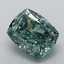 3.10 Ct. Fancy Vivid Green Cushion Lab Grown Diamond