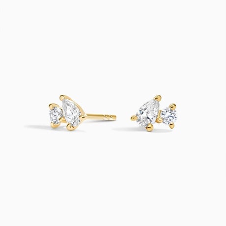 Pear and Round Lab Diamond Toi et Moi Earrings (1/3 ct. tw.)