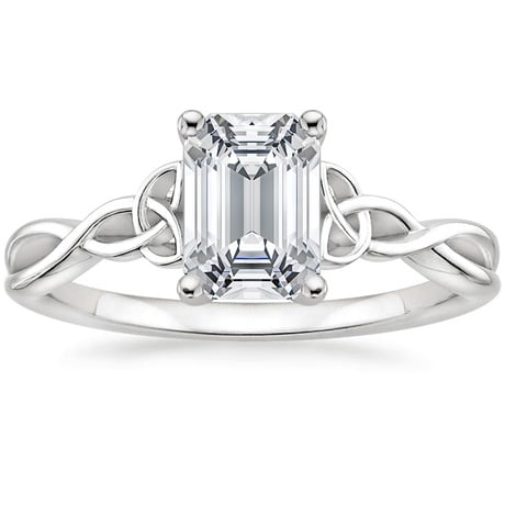 18K White Gold Entwined Celtic Love Knot Ring with Celtic Knot Diamond Ring