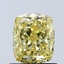 1.01 Ct. Fancy Vivid Yellow Cushion Lab Grown Diamond