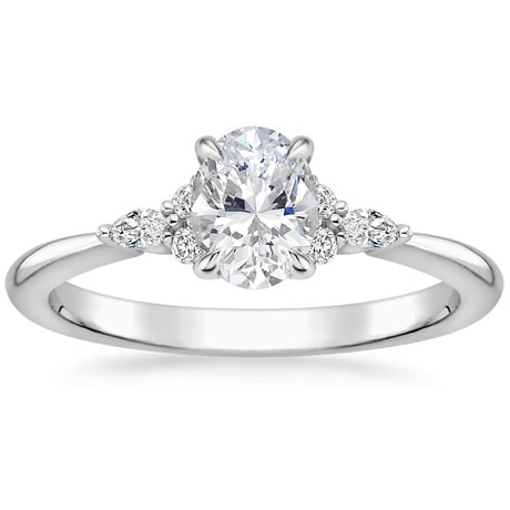 Platinum Nadia Diamond Ring with Aria Contoured Diamond Ring