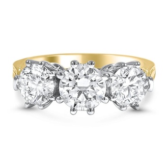Custom Classic Three Stone Engagement Ring