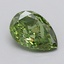 0.64 Ct. Fancy Vivid  Green Pear Lab Grown Diamond