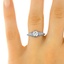 The Greta Rose Ring, smalltop view on a hand