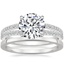 18K White Gold Mirra Diamond Ring (1/4 ct. tw.) with Petite Quattro Wedding Ring