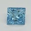 1.53 Ct. Fancy Vivid Malibu Blue Princess Lab Grown Diamond