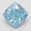 4.02 Ct. Fancy Vivid Blue Cushion Lab Grown Diamond