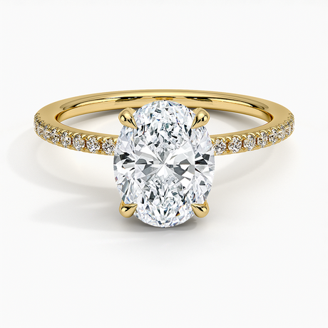 18K Yellow Gold Viviana Half-Coverage Diamond Ring