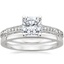 18K White Gold Luxe Hudson Diamond Ring (1/10 ct. tw.) with Petite Quattro Wedding Ring