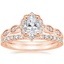 14K Rose Gold Cadenza Halo Diamond Ring with Bliss Diamond Ring (1/5 ct. tw.)