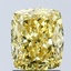 2.05 Ct. Fancy Vivid Yellow Cushion Lab Grown Diamond