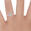 14K Rose Gold Lorelai Diamond Ring, smallzoomed in top view on a hand