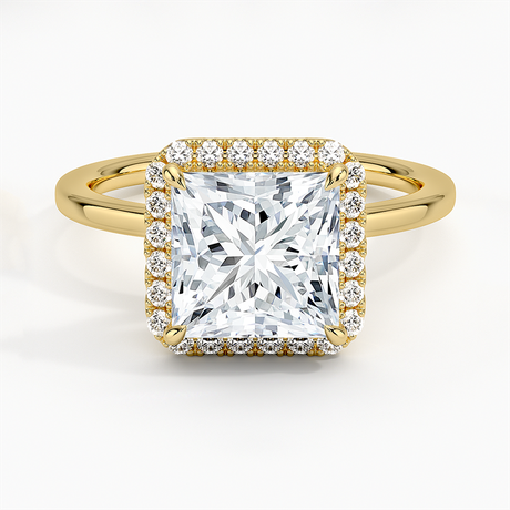 18K Yellow Gold Vienna Halo Diamond Ring
