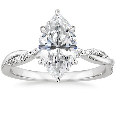 18K White Gold Petite Twisted Vine Diamond Bridal Set (1/4 ct. tw.)