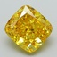 2.71 Ct. Fancy Vivid Yellow Cushion Lab Grown Diamond