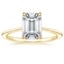 18K Yellow Gold Petite Secret Halo Diamond Ring, smalltop view