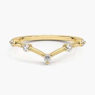 Spaced Diamond Contour Wedding Ring