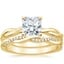 18K Yellow Gold Twisted Vine Ring with Petite Twisted Vine Diamond Ring (1/8 ct. tw.)