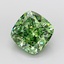 3.50 Ct. Fancy Vivid Green Cushion Lab Grown Diamond