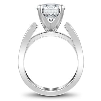 Custom Wide Band Solitaire Diamond Ring