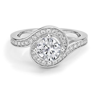 Custom Wave-Inspired Angled Diamond Ring