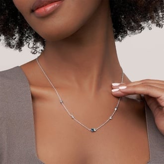 Blue Gemstone Tonal Necklace
